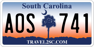SC license plate AOS741