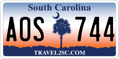 SC license plate AOS744