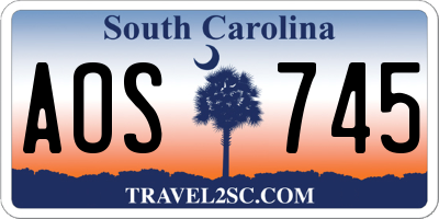 SC license plate AOS745