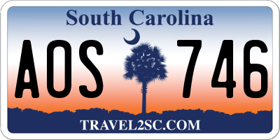 SC license plate AOS746
