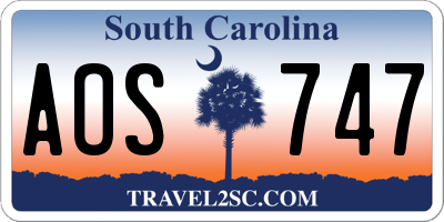 SC license plate AOS747