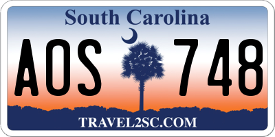 SC license plate AOS748
