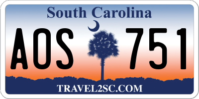 SC license plate AOS751