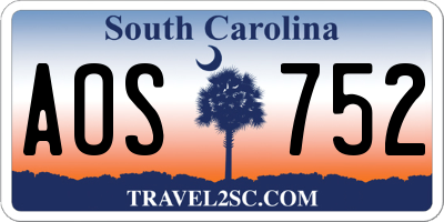 SC license plate AOS752
