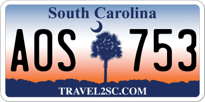 SC license plate AOS753
