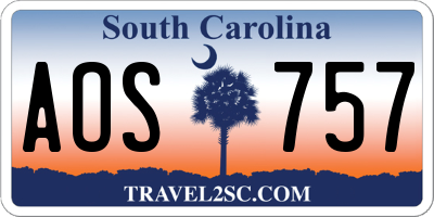 SC license plate AOS757