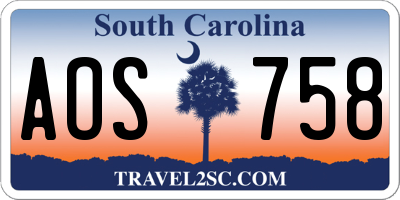 SC license plate AOS758