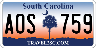 SC license plate AOS759