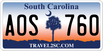 SC license plate AOS760