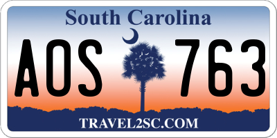 SC license plate AOS763