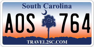 SC license plate AOS764
