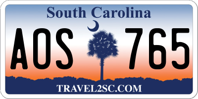 SC license plate AOS765