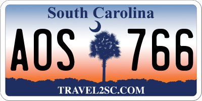 SC license plate AOS766