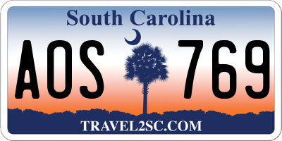 SC license plate AOS769