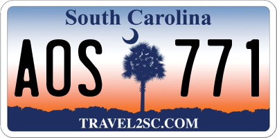 SC license plate AOS771