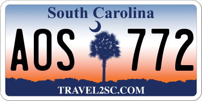 SC license plate AOS772