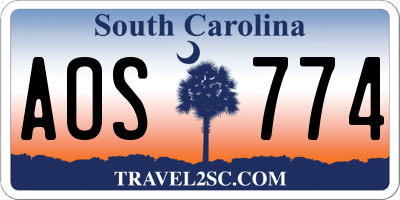 SC license plate AOS774