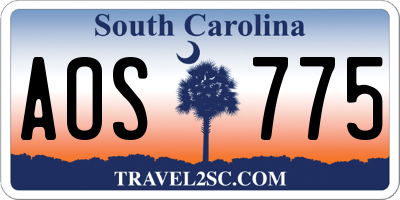 SC license plate AOS775