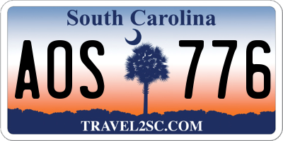 SC license plate AOS776