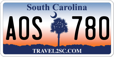 SC license plate AOS780