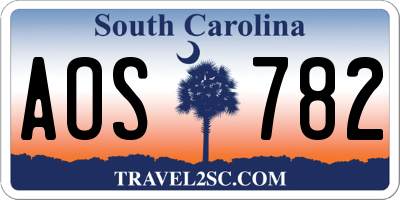 SC license plate AOS782