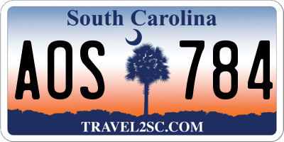 SC license plate AOS784