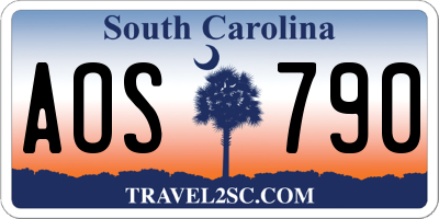 SC license plate AOS790