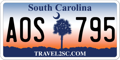 SC license plate AOS795