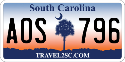 SC license plate AOS796