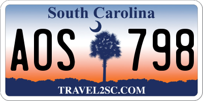 SC license plate AOS798