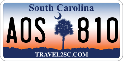 SC license plate AOS810