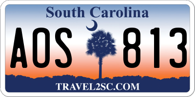 SC license plate AOS813