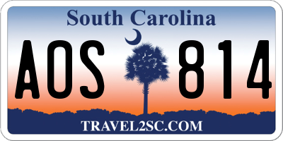 SC license plate AOS814