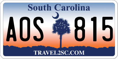 SC license plate AOS815