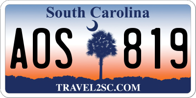 SC license plate AOS819