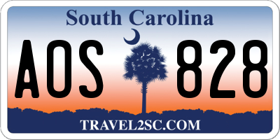 SC license plate AOS828