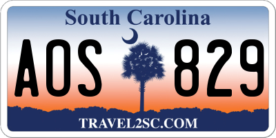 SC license plate AOS829