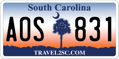 SC license plate AOS831