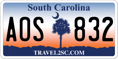 SC license plate AOS832