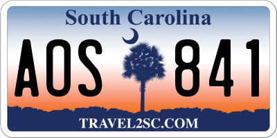SC license plate AOS841