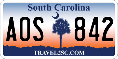 SC license plate AOS842