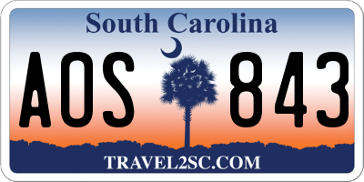 SC license plate AOS843