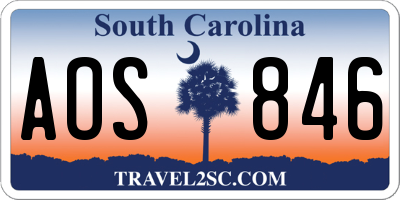 SC license plate AOS846