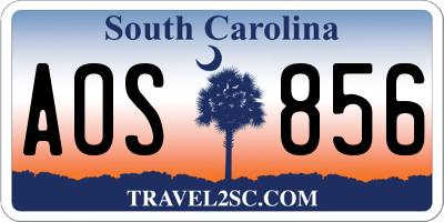 SC license plate AOS856