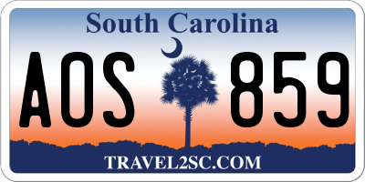 SC license plate AOS859