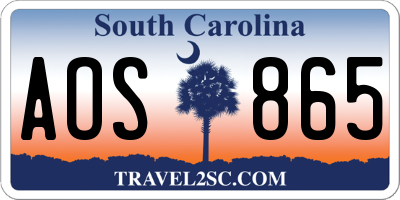 SC license plate AOS865