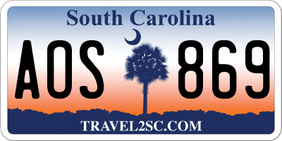 SC license plate AOS869