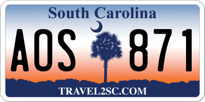 SC license plate AOS871