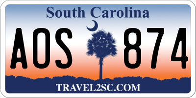 SC license plate AOS874