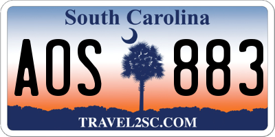 SC license plate AOS883